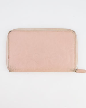 *FIRE PRICE* Chanel Baby Pink Leather Camelia Wallet with Silver Hardware