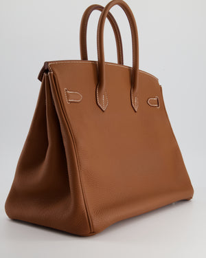 Hermes 35cm Sanguine Togo Leather Palladium Plated Birkin Bag - Yoogi's  Closet