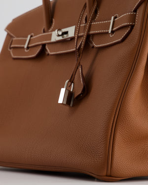 Hermès Gold Birkin 35cm of Togo Leather with Palladium Hardware