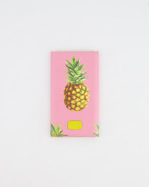 Dolce & Gabbana Pink with Pineapple Prints Leather Power Bank