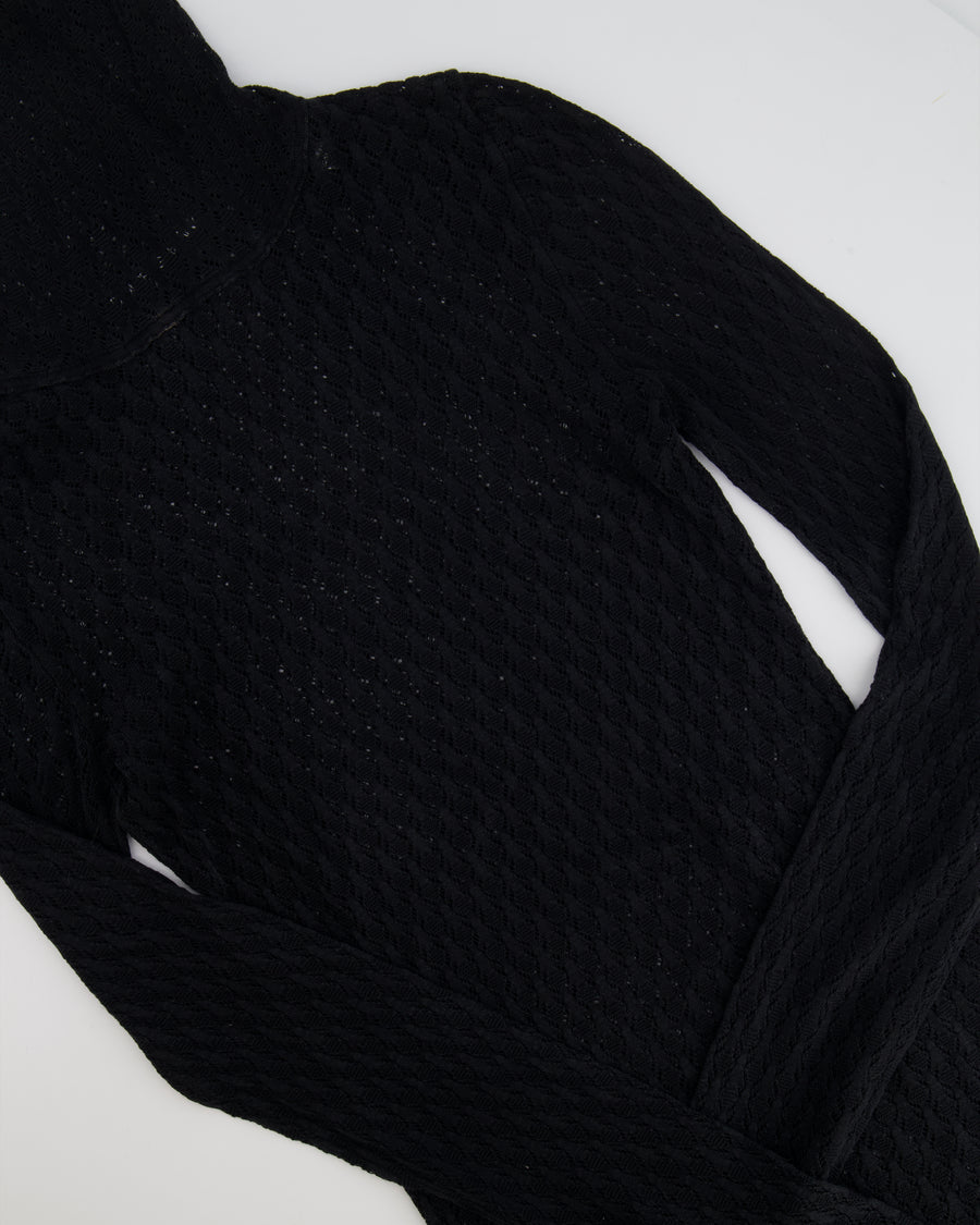 Dolce & Gabbana Black Crochet High-Neck Jumper Size IT 42 (UK 10)