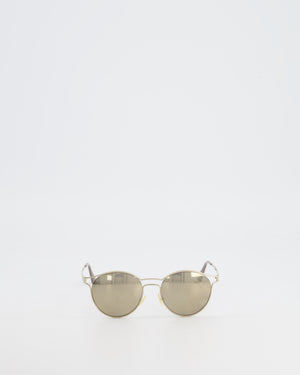 Prada Gold and Grey Round Sunglasses