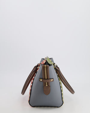 Valentino Grey, Orange and Green Rockstud Small Tote Bag with Champagne Gold Hardware
