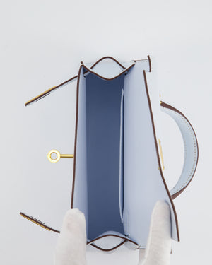 *HOT* Hermès Mini Kelly Bag II 20cm in Bleu Brume Chevre Leather with Gold Hardware