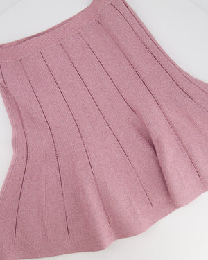 Alberta Ferretti Pink Metallic Saturday Sweater and Mini Skirt Set Size IT 40/42 (UK 8/10)