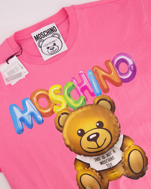 Moschino Hot Pink Teddy Bear T-Shirt Size M (UK 10) RRP £250