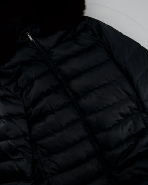 S Max Mara Navy Long Reversible Puffer Coat with Detachable Sleeves Detail IT 42 (UK 10)