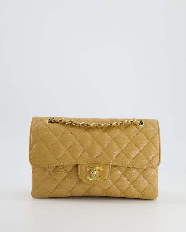 *HOLY GRAIL* Chanel Caramel Vintage Small Classic Double Flap Bag in Caviar Leather with 24k Gold Hardware RRP £8,180