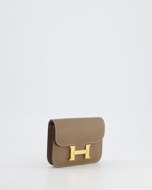 Hermès Constance Slim Belt Bag in Etoupe Evercolor Leather with Gold Hardware