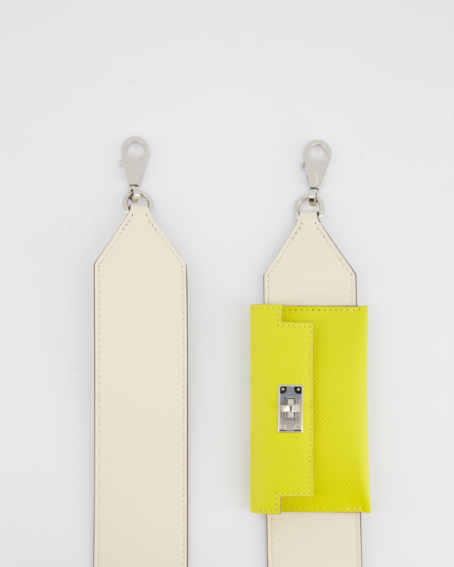 Hermès Nata Swift & Lime Epsom Bandouliere Kelly Pocket Strap with Palladium Hardware