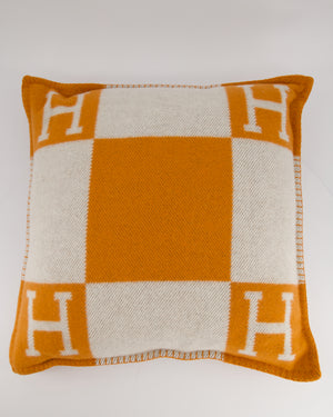 Hermès Avalon III Small Pillow in Écru & Potiron RRP £630