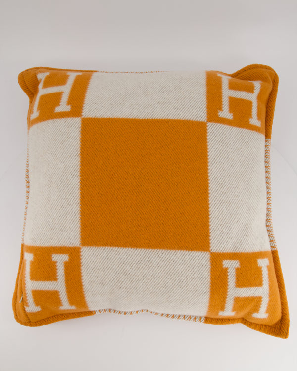 Hermès Avalon III Small Pillow in Écru & Potiron RRP £630