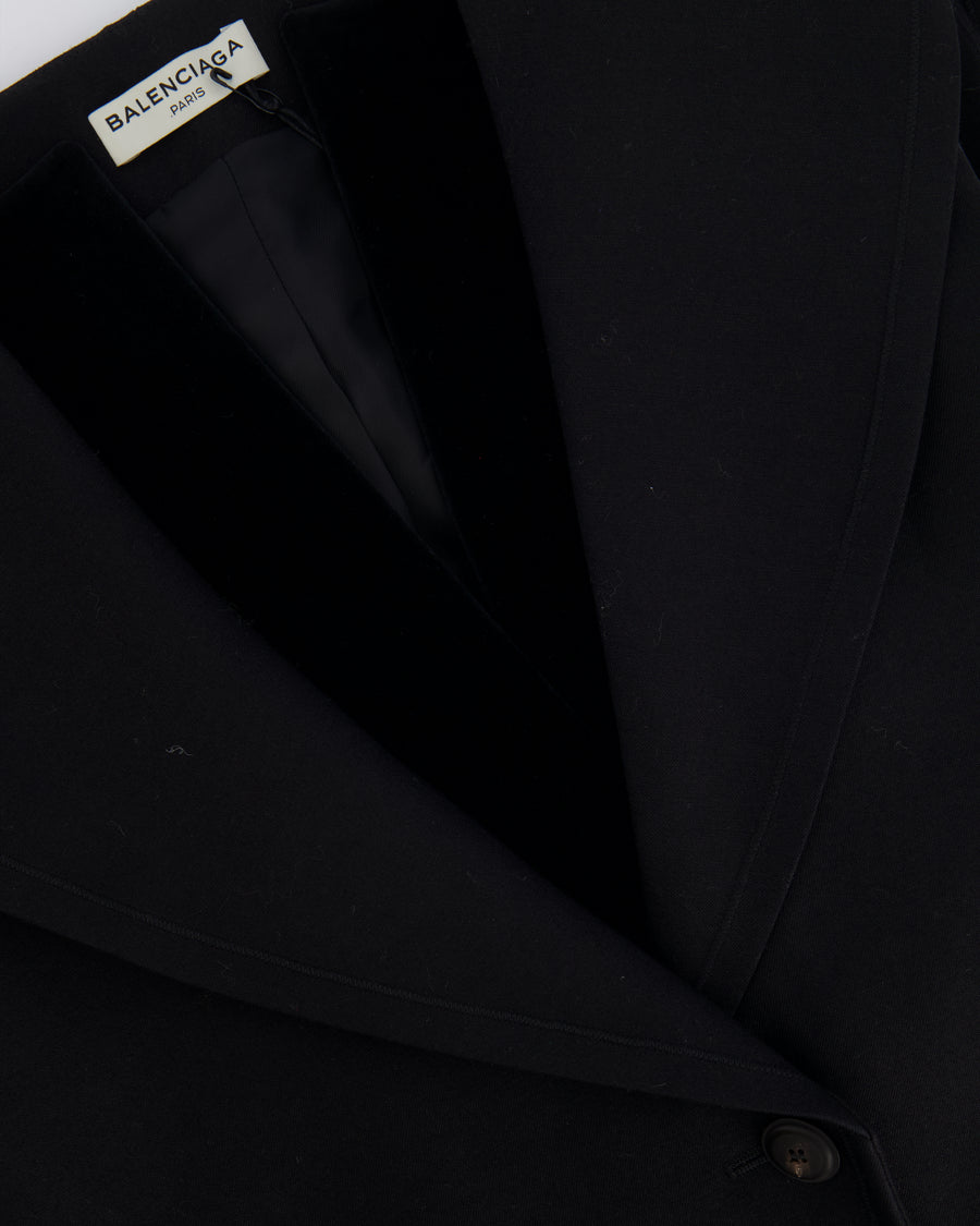Balenciaga Black Wool and Velvet Tailored Vest Size FR 38 (UK 10)