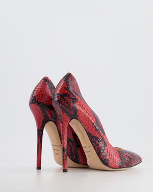 Brian Atwood Red and Black Snakeskin Pumps Size EU 39.5