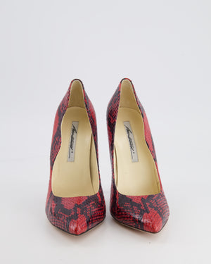 Brian Atwood Red and Black Snakeskin Pumps Size EU 39.5