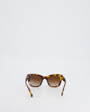 Chanel Tortoiseshell Square Sunglasses with Brown Gradient Lens and Charms Detail