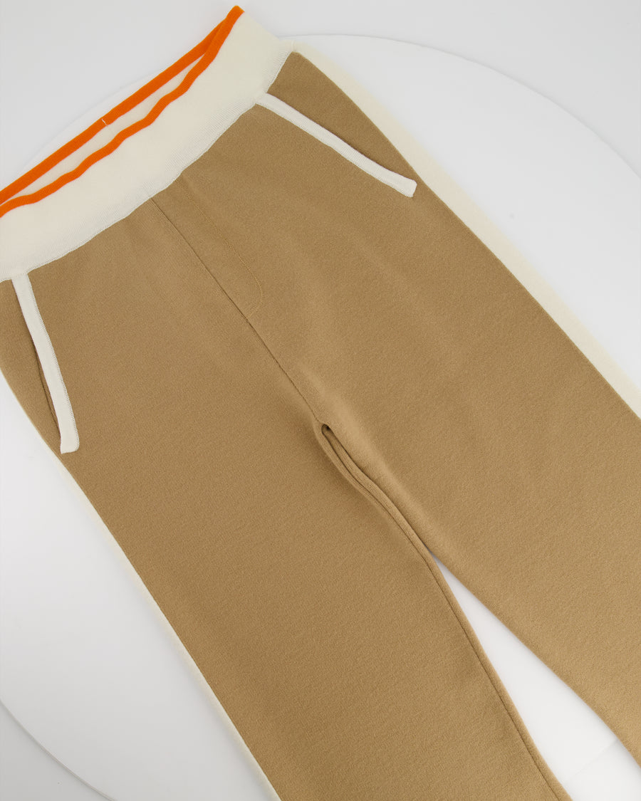 Cordova Tan Flared Pocket Track Pant with Cream and Orange Trim Detail FR 34/36 (UK 6/8)