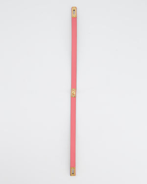 Hermès Mini Kelly Double Tour Bracelet in Rose Pop with Gold Hardware