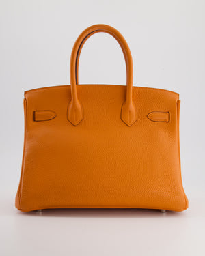 Hermès Birkin Retourne Bag 30cm Orange in Clemence Leather with Palladium Hardware