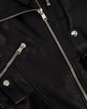*FIRE PRICE* Alexander McQueen Black Leather Biker Jacket Size IT 38  (UK 6) RRP £4950