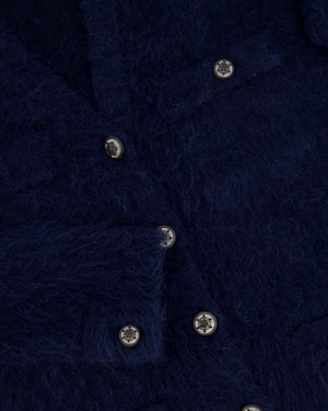 *HOT* Chanel Navy Cashmere and Alpaca Cardigan with Crystal Buttons Detail Size FR 34 (UK 6-8)
