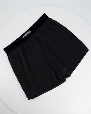 Tom Ford Black Band Boxer Satin Shorts Size XS (UK 6)