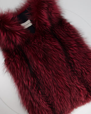 Yves Salomon Burgundy Fox Fur Gilet Size FR 34 (UK 6)