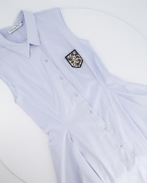 Christian Dior Light Blue Peplum Shirt with Crystal Embroidery Detail Size FR 34 (UK 6)