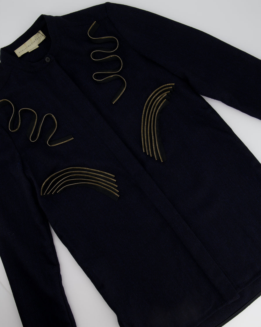 Stella McCartney Navy Wool Blouse with Zip Detail Size FR 34 (UK 6)