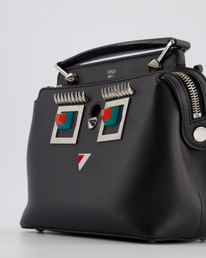 Fendi Black Dotcom Bag with Eyes Detail and Silver Hardware