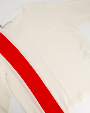 Stella McCartney White Blouse with Red Stripe Size FR 38 (UK 10)