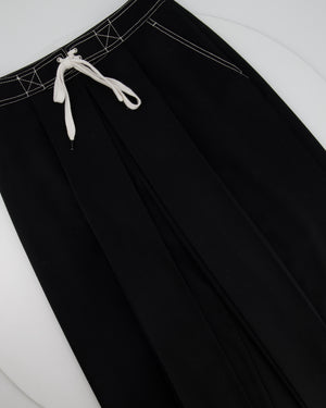 Alexander Wang Black Wide Leg Trousers with Contrast Stitch Size US 4 (UK 8)