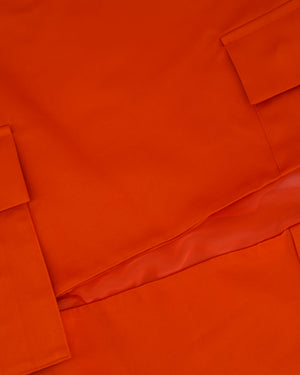 Sacai Red Silk Blend Cargo Skirt with Mesh Insert Size 2 (UK 10)