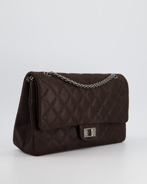 Chanel Chocolate Brown Maxi 2.55 Reissue in Iridescent Calfskin with Ruthenium Hardware