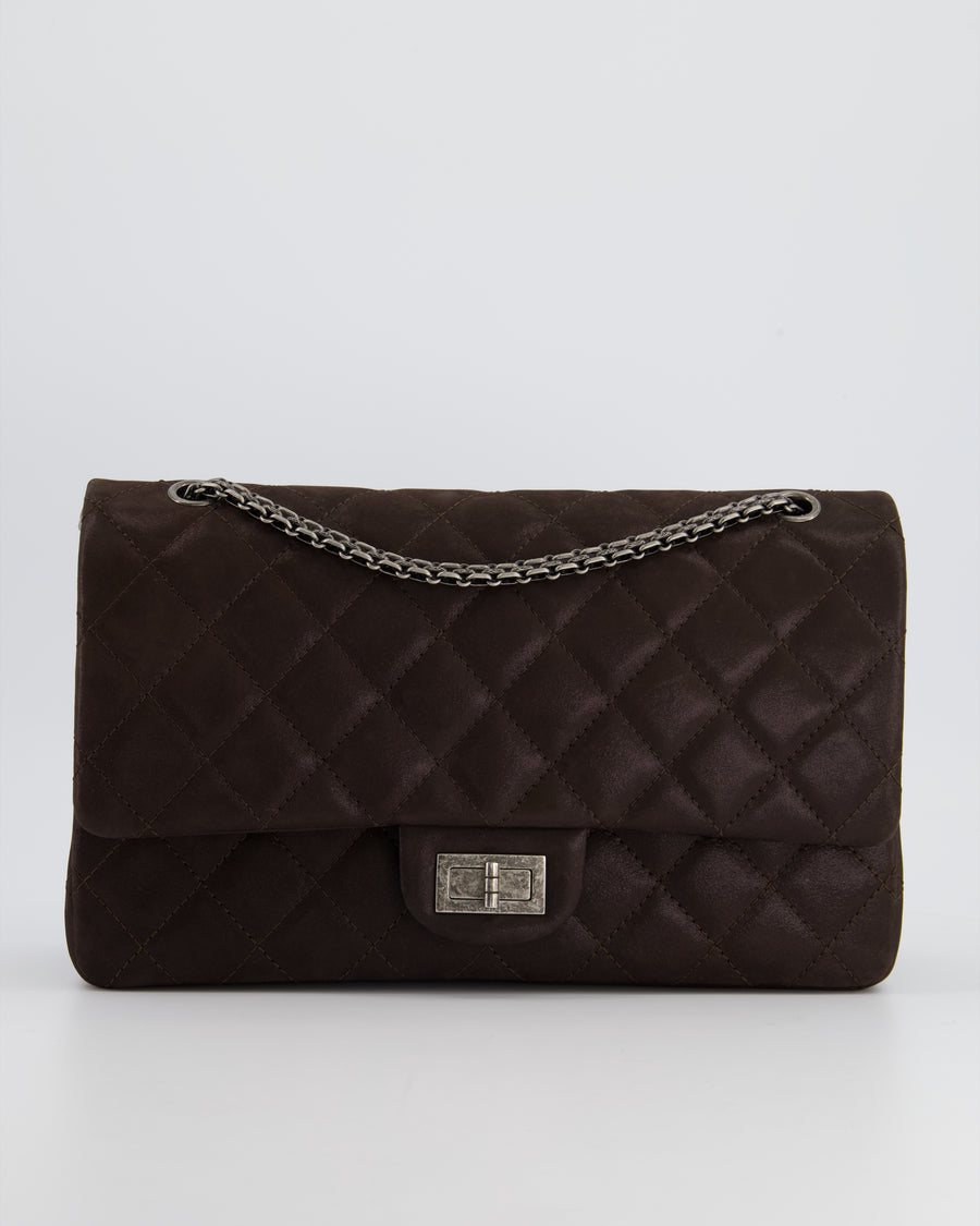 Chanel Chocolate Brown Maxi 2.55 Reissue in Iridescent Calfskin with R –  Sellier