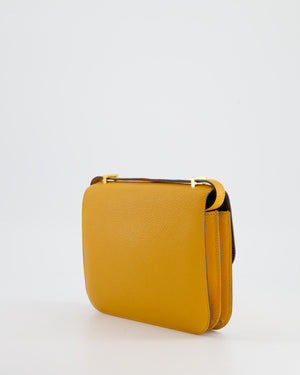Hermès Constance HSS 18cm Bag in Moutard Chevre Mysore Leather with Gold Hardware