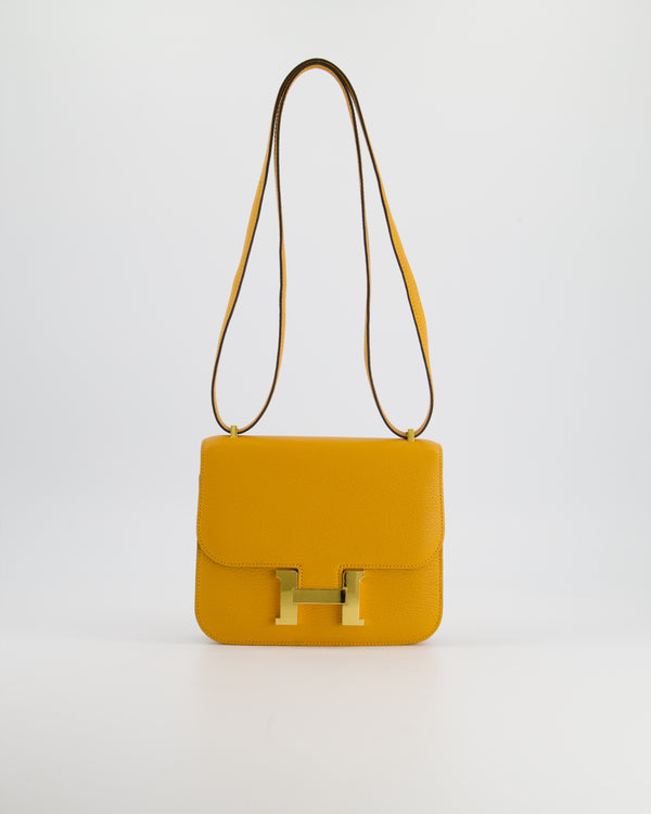 Hermès Constance HSS 18cm Bag in Moutard Chevre Mysore Leather with Gold Hardware
