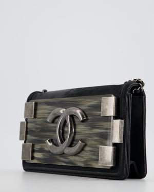 *LIMITED EDITION* Chanel Black Boy Brick East West Plexiglass & Leather Bag With Ruthenium Hardware