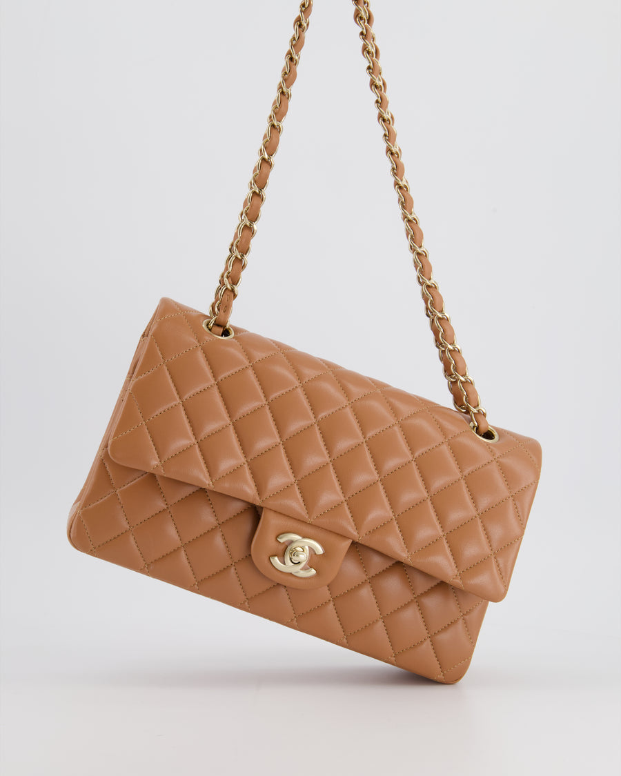 Chanel Caramel Lambskin Medium Classic Double Flap Bag with
