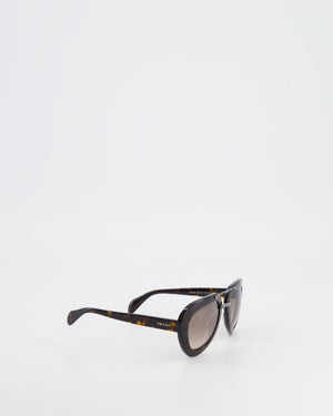 Prada Brown Aviator Sunglasses with Silver Details