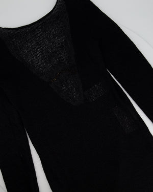Tom Ford Black Knitted Long Sleeve Dress with Back Chain Detail FR 36 (UK 8)