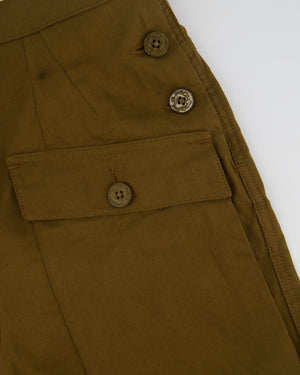 Chloé Brown Pocketed Cargo Trousers with Side Button Detail Size FR 36 (UK 8)