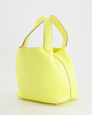 *HOT* Hermès Picotin Bag 18cm in Limoncello Clemence Leather with Palladium Hardware
