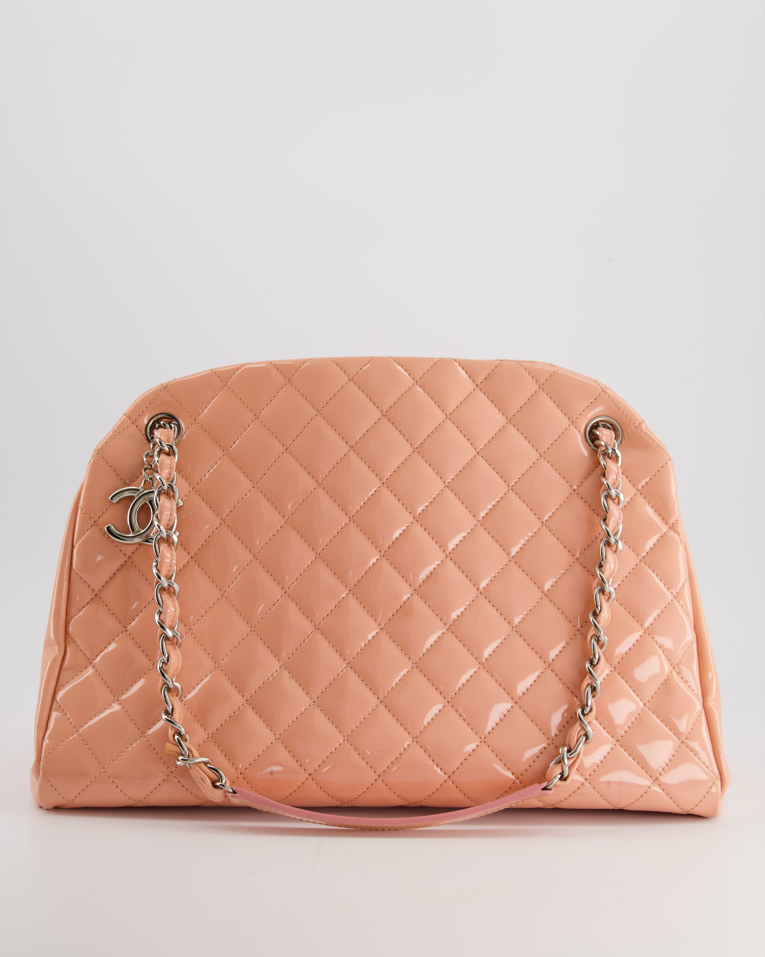 Chanel Pink Patent Mademoiselle Shoulder Bag with Silver Hardware – Sellier