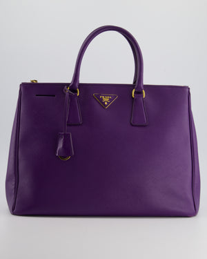 *FIRE PRICE* Prada Purple Medium Galleria Bag in Saffiano Leather with Gold Hardware RRP £3,850