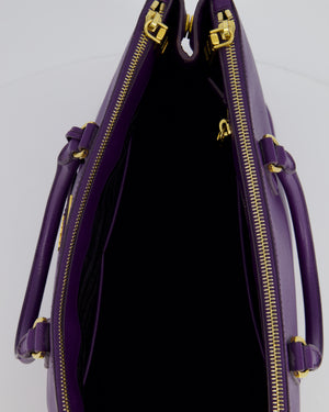 *FIRE PRICE* Prada Purple Medium Galleria Bag in Saffiano Leather with Gold Hardware RRP £3,850