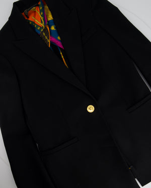 Versace Black and Multi Colour Chain Print Blazer and Blouse Set Size IT 40 (UK 8)
