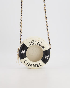 *RARE* Chanel La Pausa Coco Lifesaver Bag in Black and White with Champagne Gold Hardware