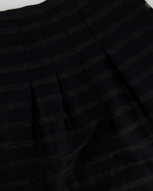 Max Mara Studio Black Mesh Striped Midi Skirt Size IT 40 (UK 8)