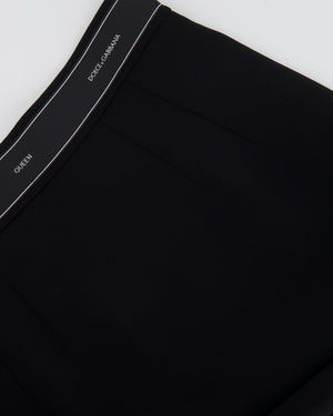 Dolce & Gabbana Black Wool Pencil Skirt with Logo Details Size IT 40 (UK 8) RRP £950